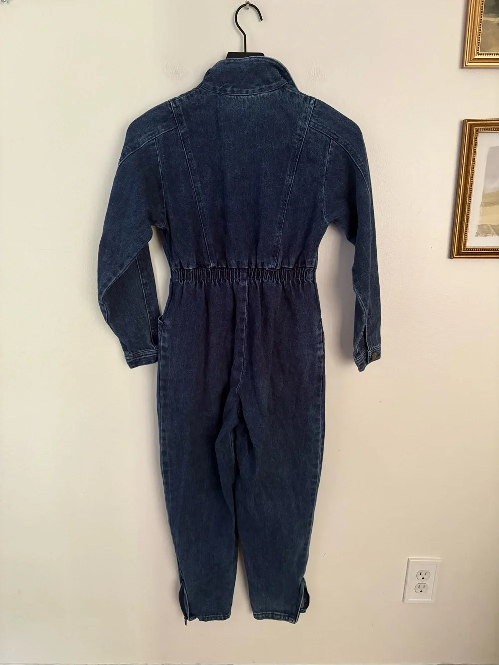 Vintage JetSet Denim Flight Suit Patch Jumpsuit Youth Size 14 80s Retro EUC EA